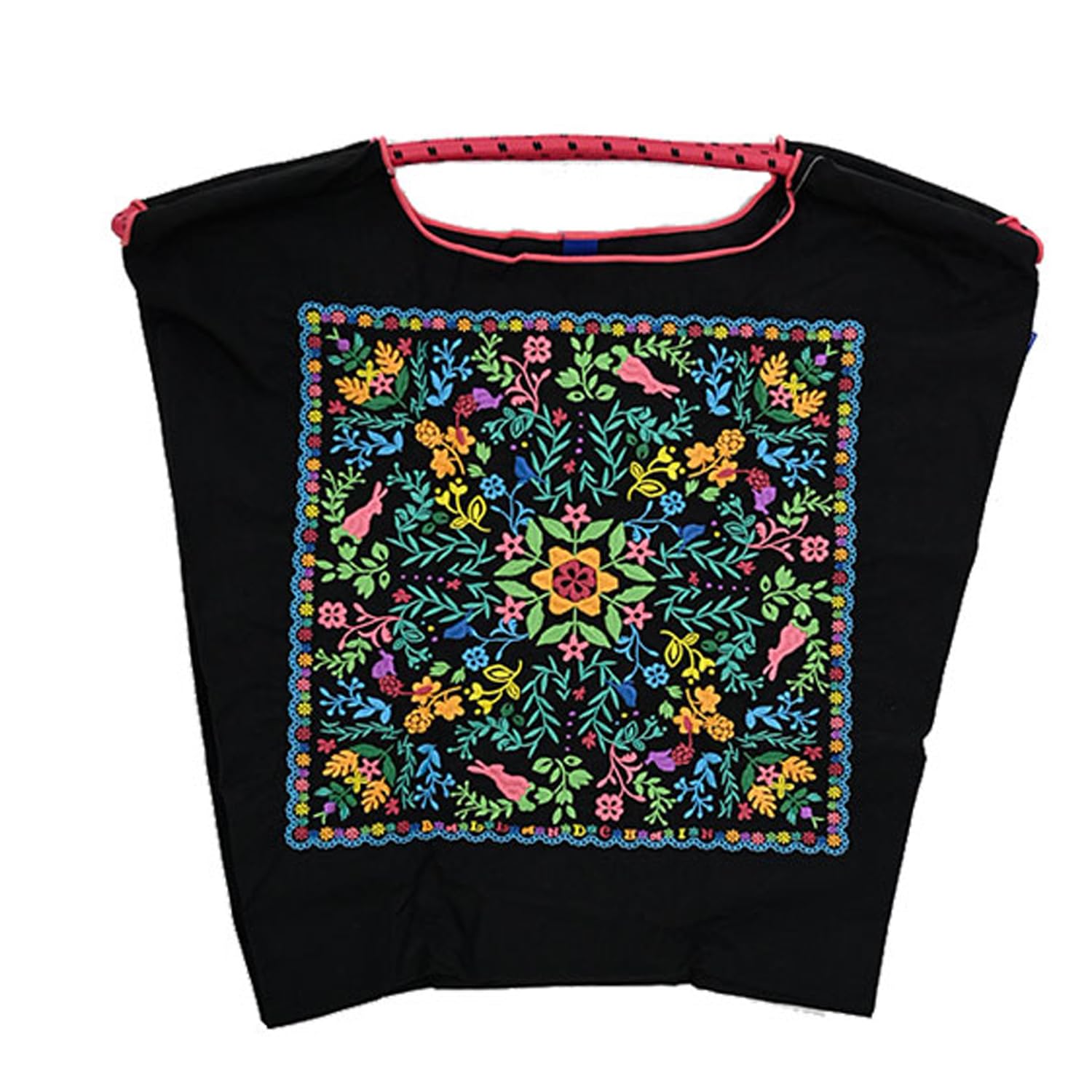 

Ball Chain Genuine Floral Bandana M Size Floral Pattern Bandana Shopping Bag Eco Bag Tote Bag Embroidery 301051 [Ball & Chain] & (BLACK, M) чорний