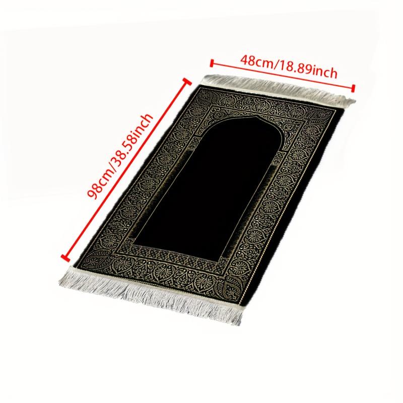 VIKAMA Black Gold Luxury Adult Prayer Mat Foldable Family Prayer Mat Portable Indoor/Outdoor Muslim Prayer Mat