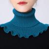 Women's Core-Spun Yarn High-Collar Scarf & Sweater Set for Autumn/Winter Cervical Protection and Warmth.