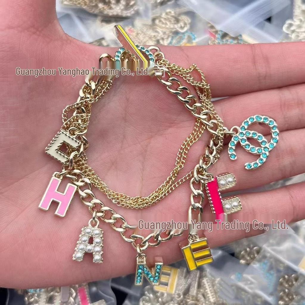 Seiko Double C Layered Necklace & Colored Diamond Bracelet Set for Women