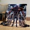 A towering figure faces a group of armed soldiers amid a dramatic sky. for all seasons blanket lunch break throw gift