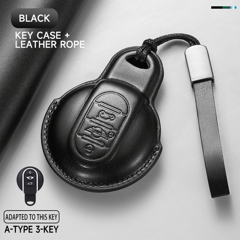 

Genuine Leather Car Key Case Cover Key Bag For BMW Mini Cooper Clubman Countryman R55 R56 R57 R58 R59 R6 Protect Set Accessories