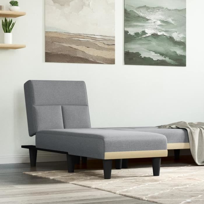 VidaXL Chaise Longue Light Grey Fabric 352813