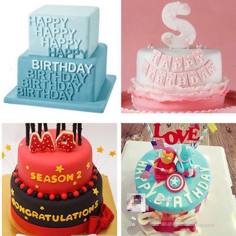 40Pcs/Set Alphabet Cake Molds Figure Plastic Letter Fondant Mold Cookie Decor