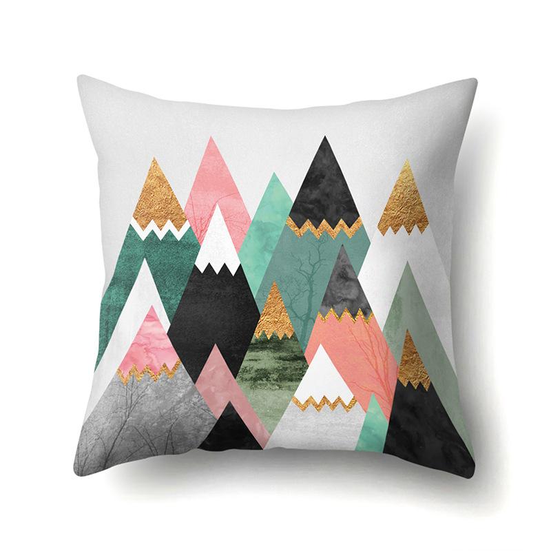 Polyester Pillow Case Automobile Decoration Home Printed Pillow Case Waist Cushion Cover Car Cushion Head Cushion Cover