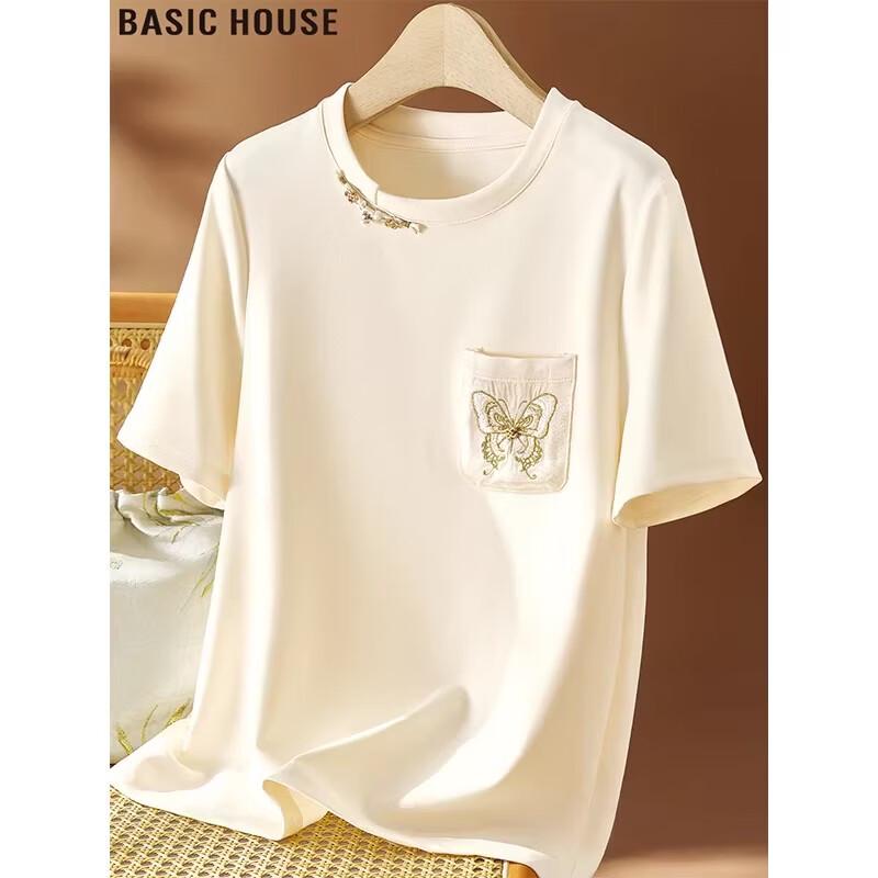 Basic House Women s Embroidered Short-Sleeve T-shirt 2XL
