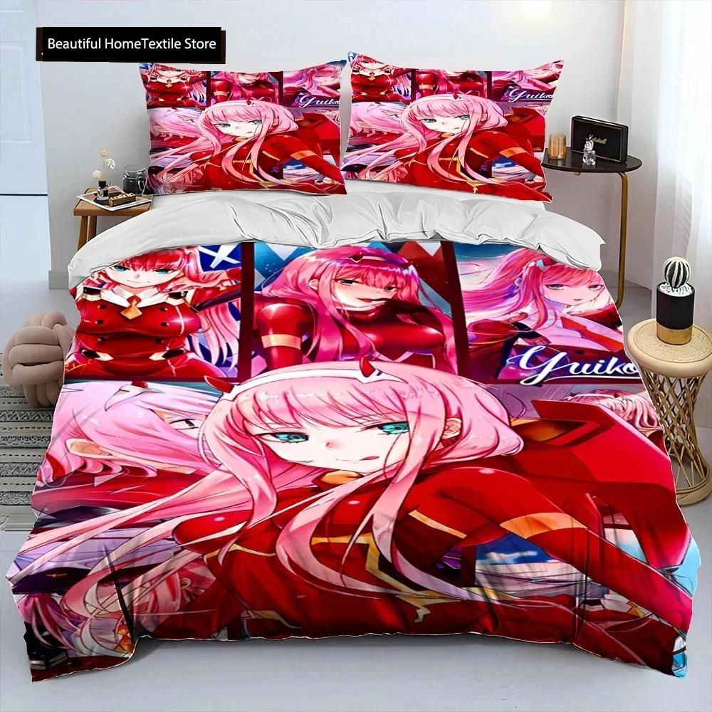 Zero Two DARLING In The FRANX Comfortable Duvet Comfortable Quilt Cover Pilowcase Beding Set Children Bedrom Decoration Home Textile