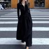 Women's Long,sleeved Dress Retro Loose Zipper Pullover Maxi Dress