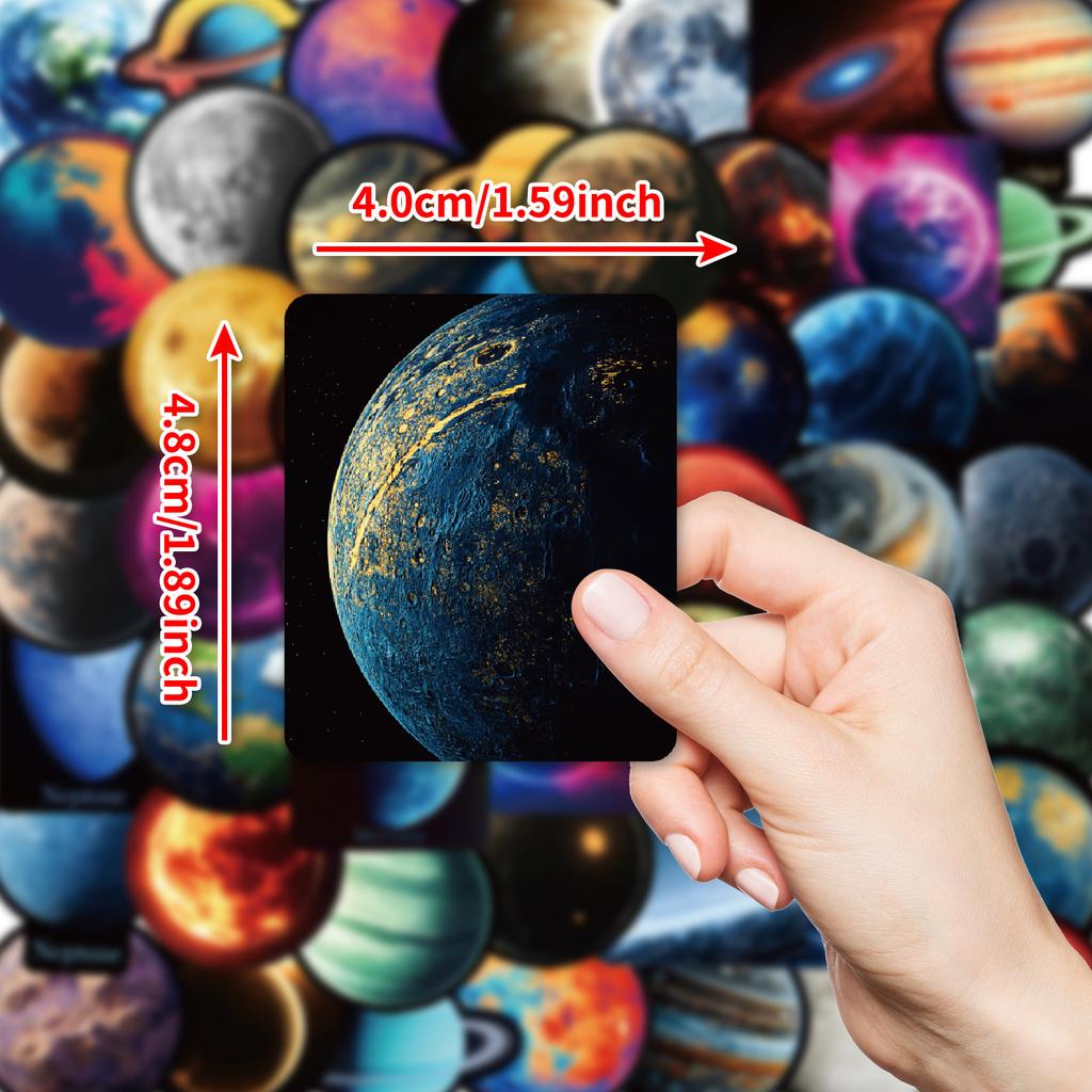 50 Universe Planets Graffiti Stickers Electric Vehicle Helmet Tv Water Cup Trolley Case Stickers