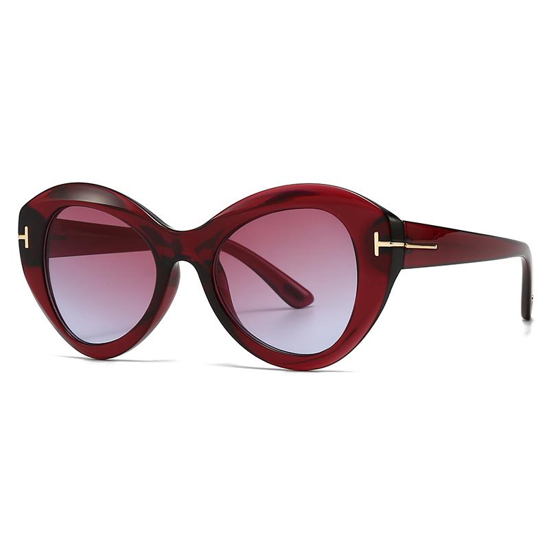 Trendy Modern Charm Sunglasses Polygonal Catwalk T-Shaped Sunglasses 2408