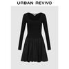 UR2026 Women's Spliced Pleated Casual Dress