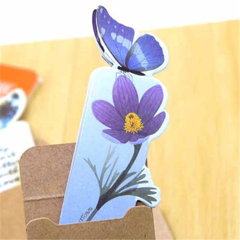 3pcs Cute Cartoon 3D Butterfly Bookmarks Creative Stationery Paper Animal Bookmarks Gift School Office Reading Supplies