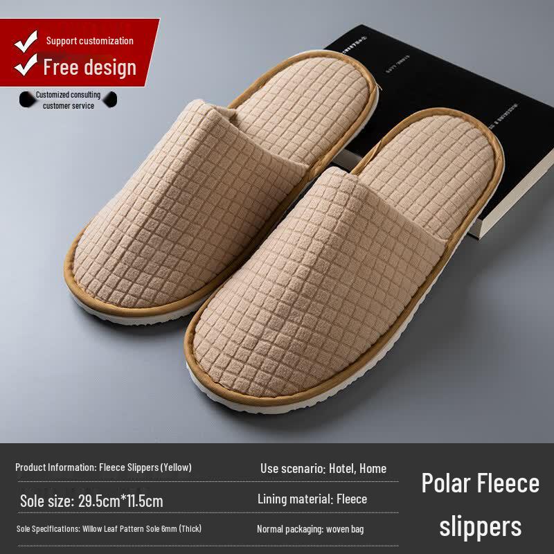 Xihe Hotel Disposable Fleece-Lined Slippers
