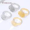 2/4/6pcs Adjustable 14K Gold Plated Open Ring Settings Blank Base Bezel Cabochons Rings For Jewelry Making DIY Finger Ring Blank