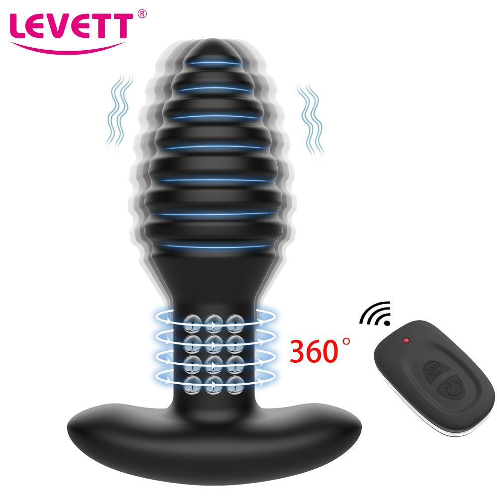 360 Degree Rotating Beads Male  Prostate Massager Anal Vibrators Remote Control Vibrating Butt Plug Adults Sex Toys For Men Gay