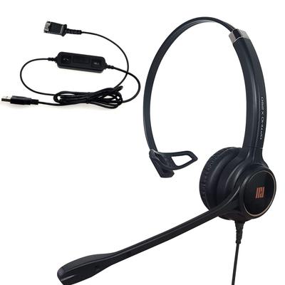 IPD Single Ear Noise Cancelling Headset for PC Softphones Such As Microsoft Skype for Cisco and Other Communications Software Programs IPH-250 USB-A