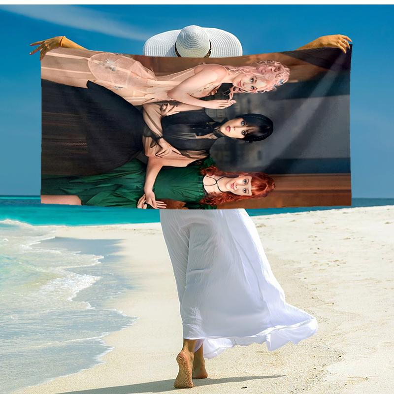 1pc Wednesday (9) Beach Towel, Comfortable and Thick, and Swimming/Bath/Picnic/Camping Towel, Suitable for Seaside Beaches