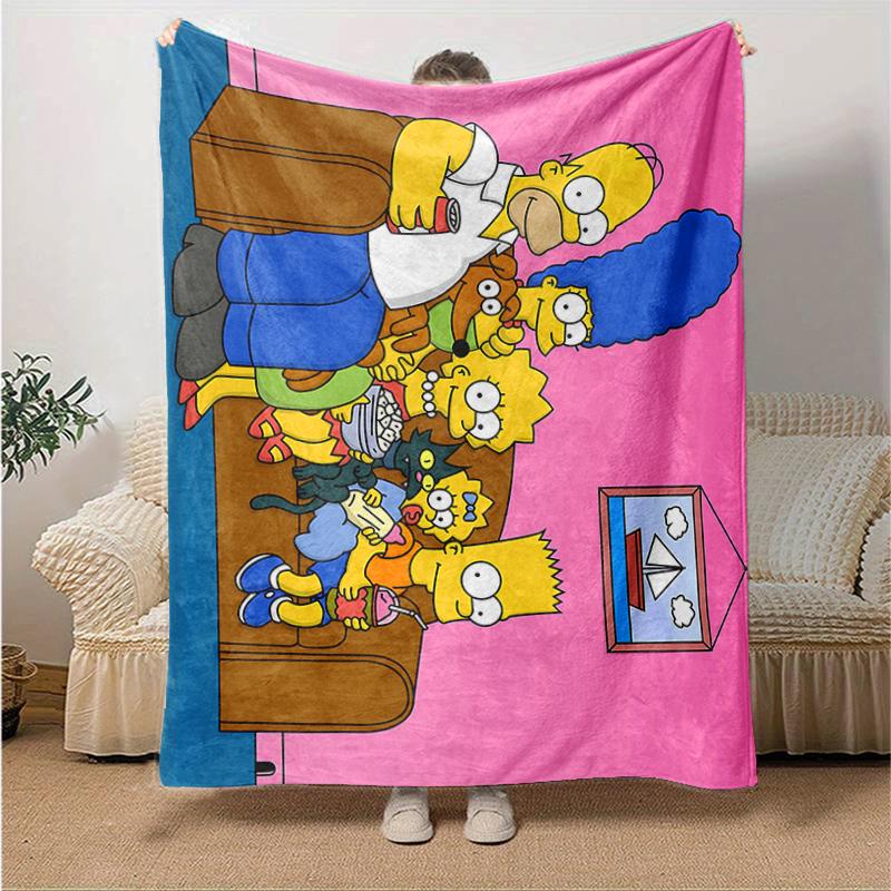 1Pc Simpsons Family Blanket Soft And Comfortable Casual Warm Camping Travel Christmas Halloween Gift M921683
