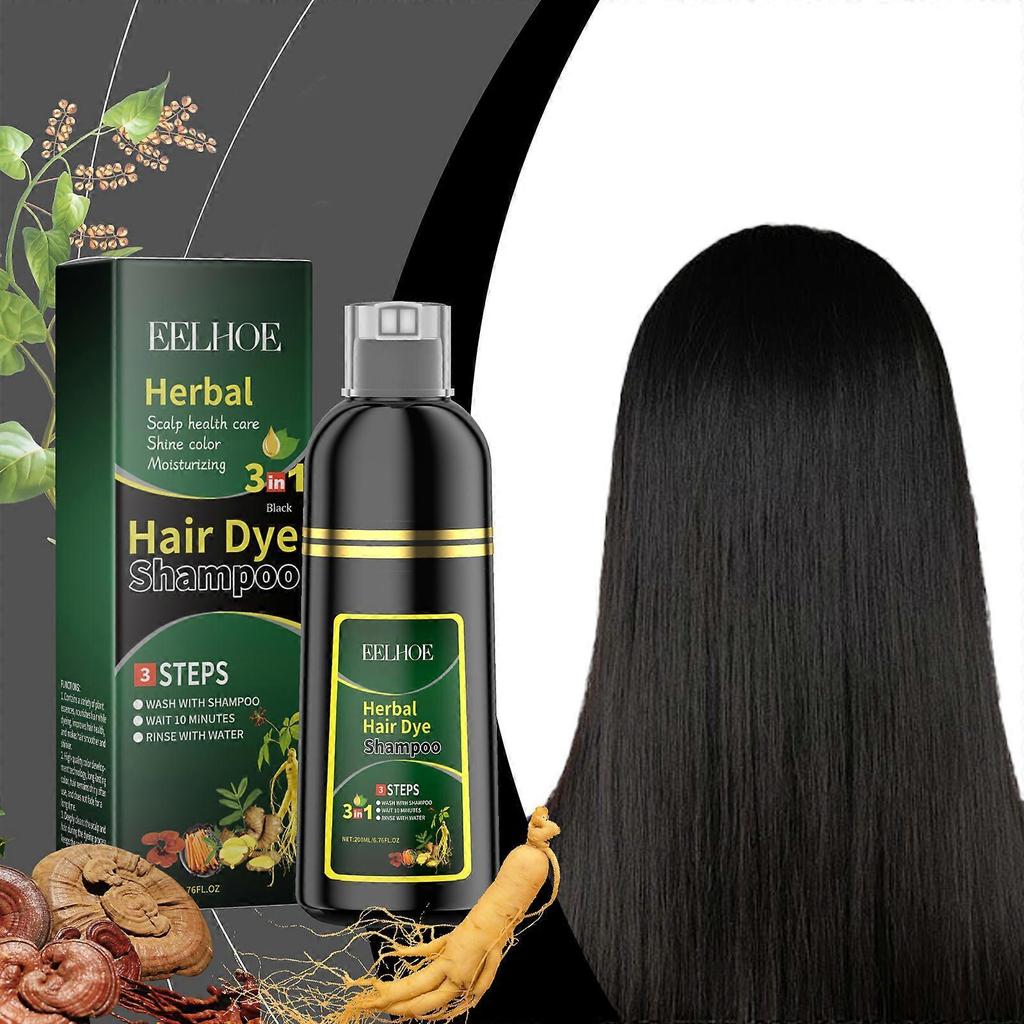 Plant black hair shampoo plant extract washing and care DIY dyed hair refreshing and smooth shampoo