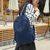 Denim Backpack Student Schoolbag Solid Color Backpack