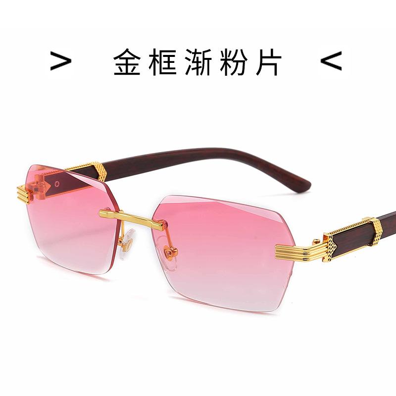 Square frameless sunglasses for women, gradient color, UV400 protection
