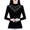 Bottom Shirt Women's New Autumn and Winter Versatile High-end Thin Top with Fashionable Velvet Thickened Shirt