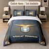 Ensemble de literie Design Lazio FC Texte personnalisé 1 Housse de couette & 2 Taies d'oreiller