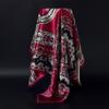 Fashion Square Silk Scarf Women Headband 90*90cm Print Neck Scarfs Office Hair Band Hand Kerchief Female Bandana Headwear
