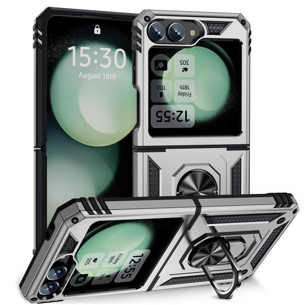 Samsung Z Flip6/7 Voják Anti-drop Magnetický kryt telefonu s krytem se stojánkem