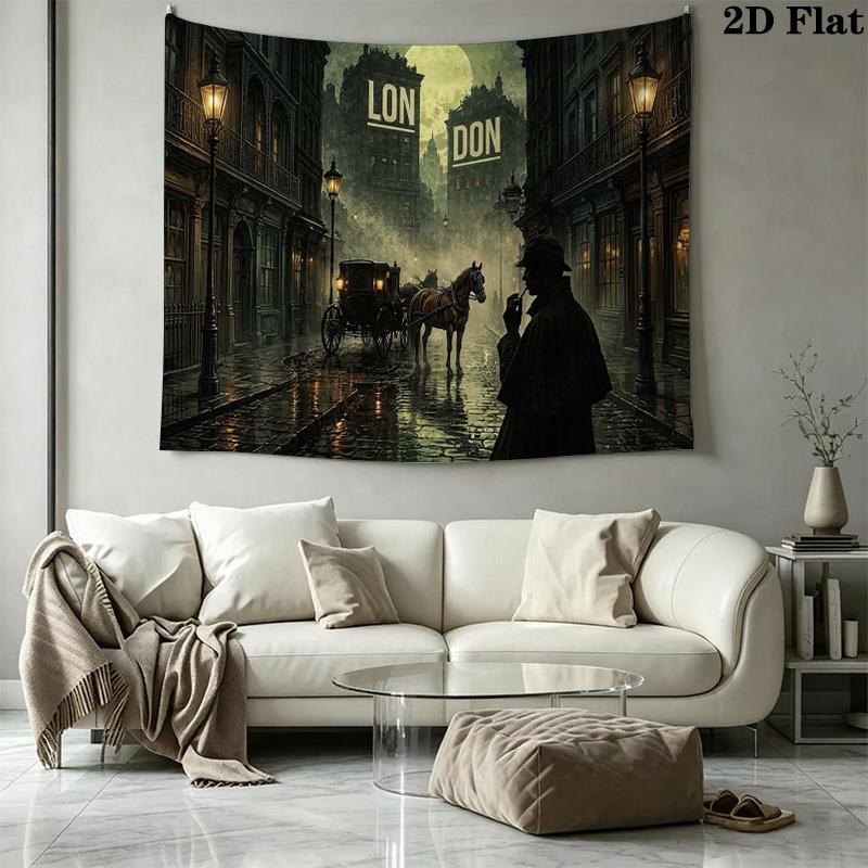 Tapisserie murale Sherlock Accroche murale esthétique Couverture en tissu imprimé Tapisseries décoratives pour chambre à coucher salon décoration intérieure
