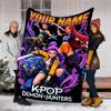 Customiz Name Personality K-Pop Demon Hunters Blanket Soft&Warm Office Bed Travel Lunch Break Blanket,Gift All Seasons