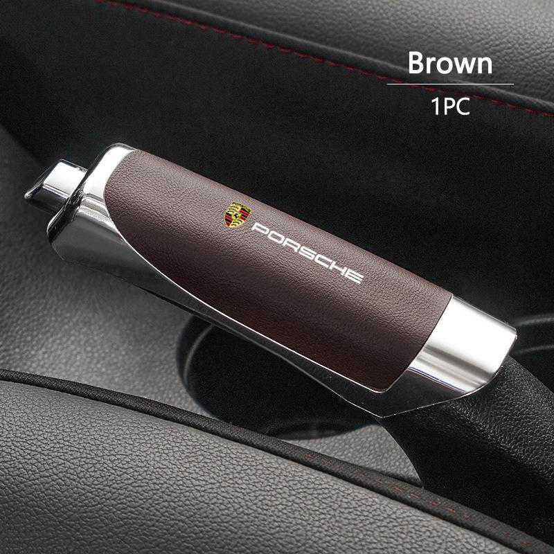 

Leather Car Hand Brake Cover Handbrake Grip Protector Case For Porsche Cayenne Panamera Macan 911 718 Taycan Boxster Cayman 918