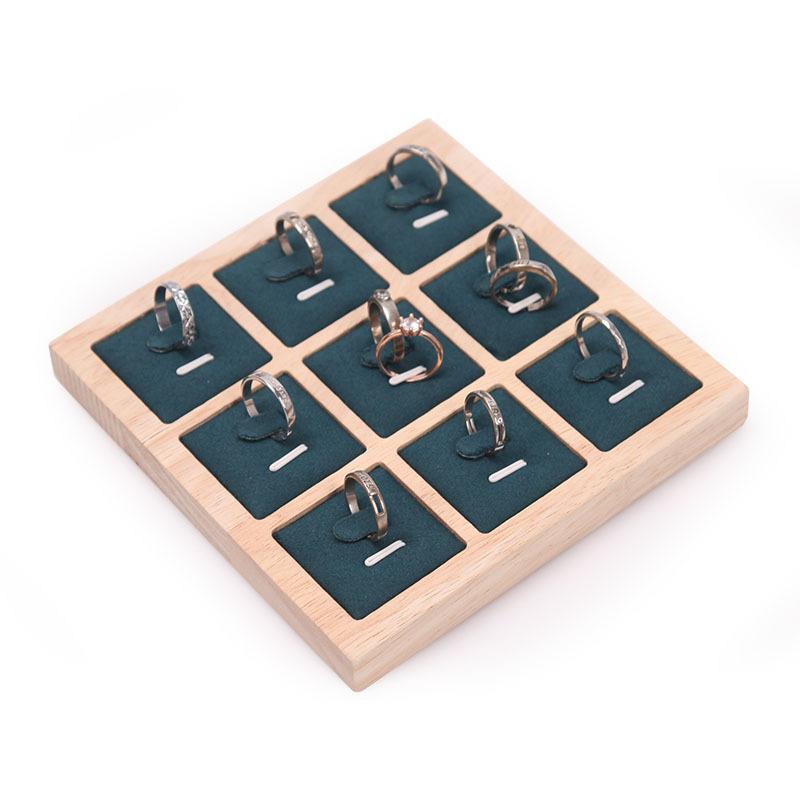 Simple Solid Wood Oak 9-digit Ring Display Tray Pendant Transfer Bead Fu  Diamond Ring Ring Pair Ring Display Holder
