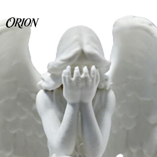Living Room Angel Decoration 3D Printed Figurine, Small Crouch Tabletop Ornament, Statue White Winged Sculpture for Home Garden Decor Decorative