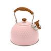 2.5 Quart Whistling Tea Kettle For Stove Top Food-grade Stainless Steel Silicone-coated Wood Handle Spout Cover Fast Heating