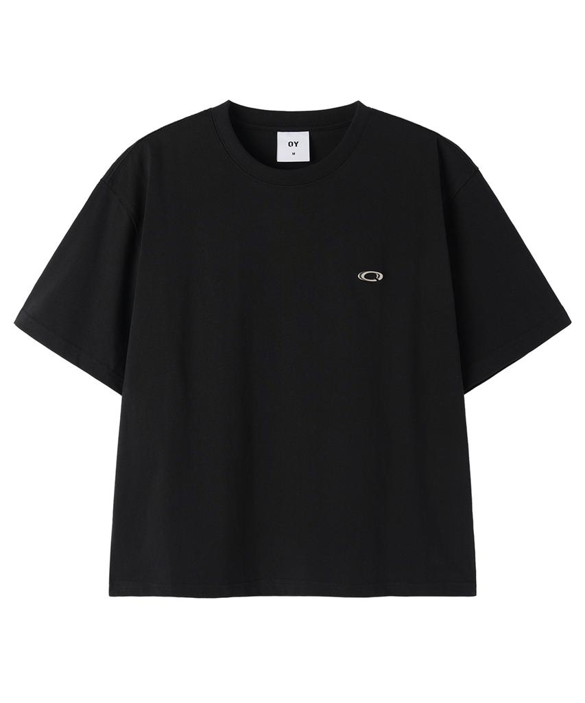Opeunyadeu(Owai) Metal Logo Crop Tee - Black