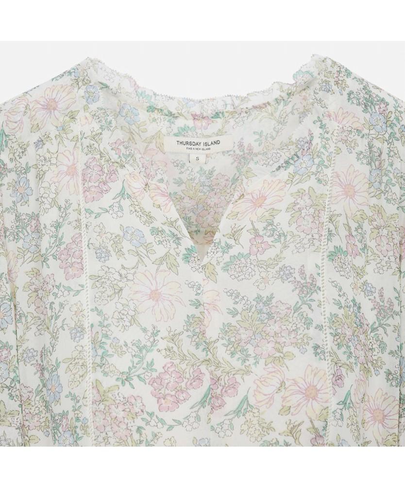THURSDAY ISLAND Flower Border Frill Dress_T254Mop345W