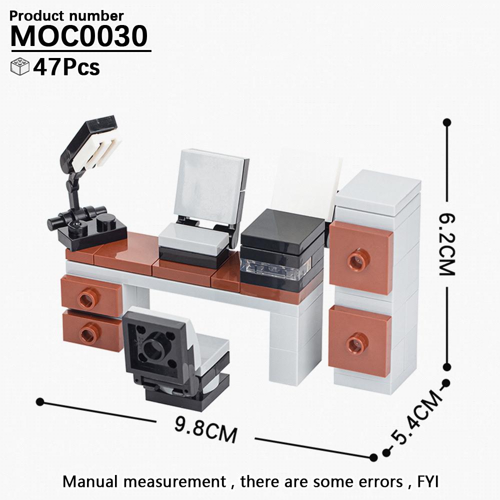 MOC City Series Domácí stůl Kompatibilní Herní stoly Stavebnice Dárek pro přátele Vzdělávací hračky pro děti Dospělé Sestavené kostky
