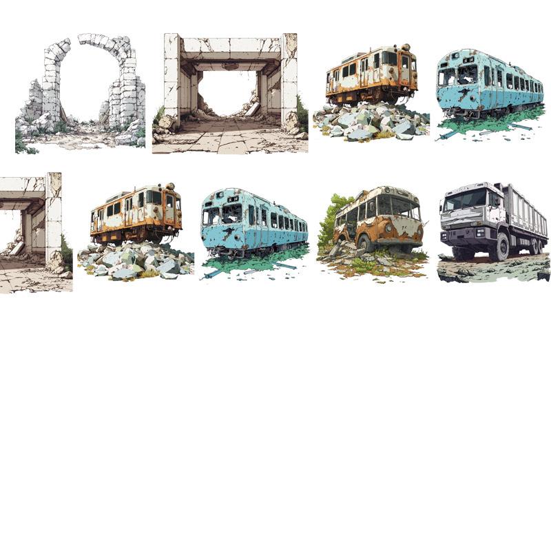 Pet Tape Journal Abandoned Land Abandoned Hospital Station Tunnel Doomsday Abandoned Landscaping Collage Decoration
