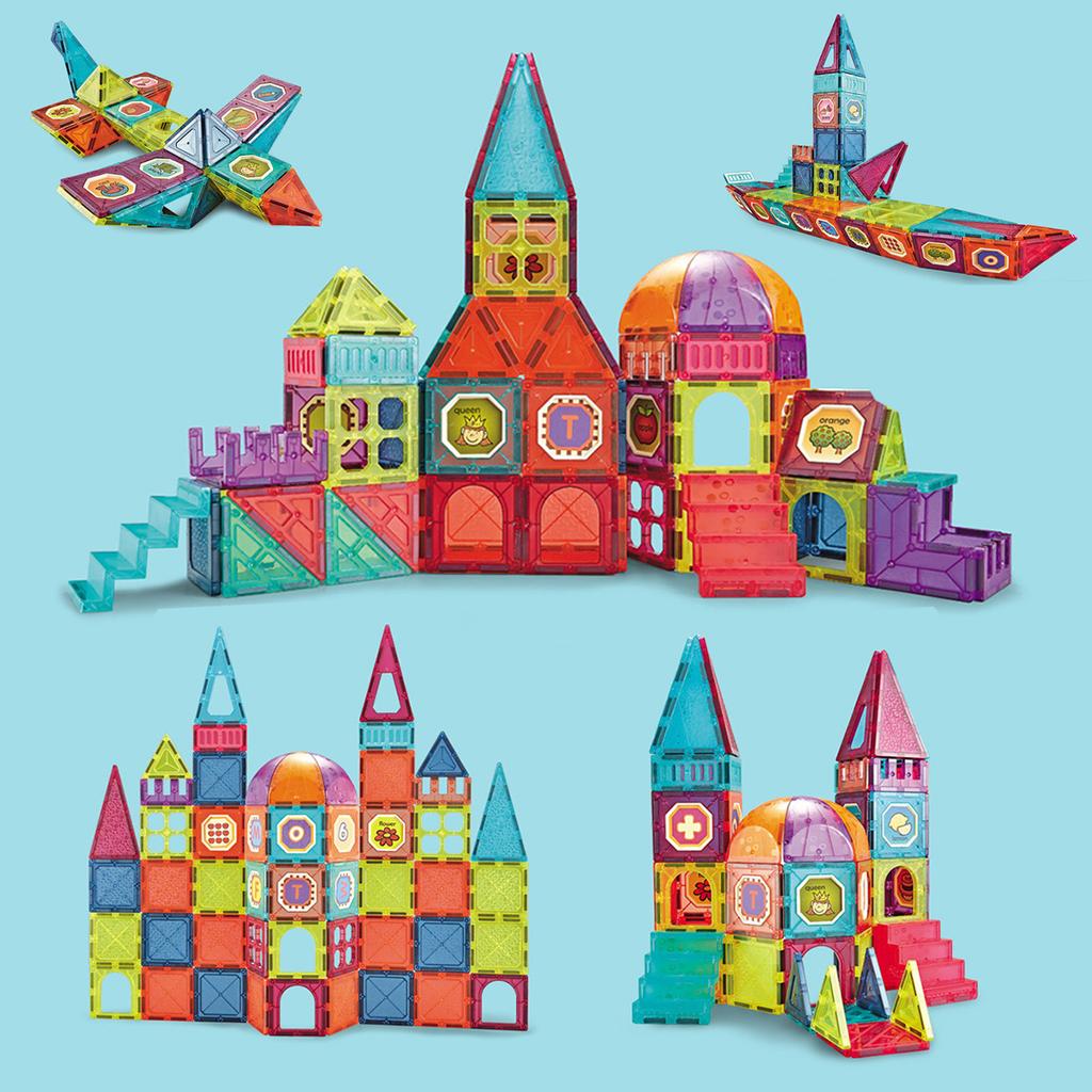 3D Magnetic Building Blocks Educational Set 77 Pieces