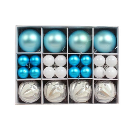 40Pcs Smooth Xmas Ball Round Shape Delicate Decorate Christmas Tree Hanging Balls