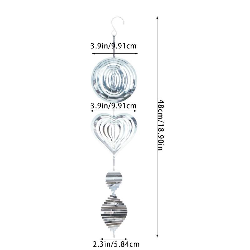 Wind Chime Bird Deterrents 3D Rotating Reflective Spinners Weatherproofed Garden Decoration For Crop Protecting