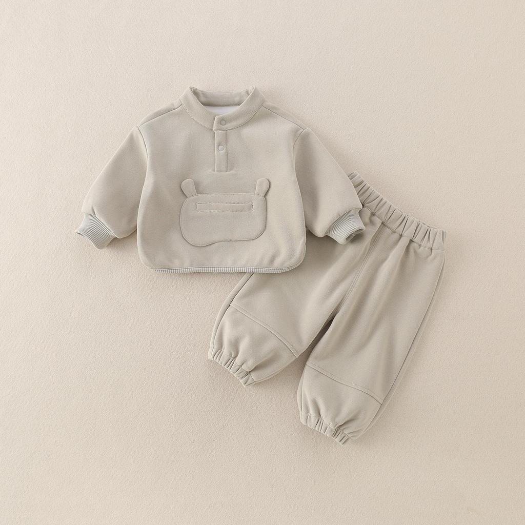 Boys' Korean Style Spring Hoodie Two-Piece Set for Outings - Baby & Toddler Clothes