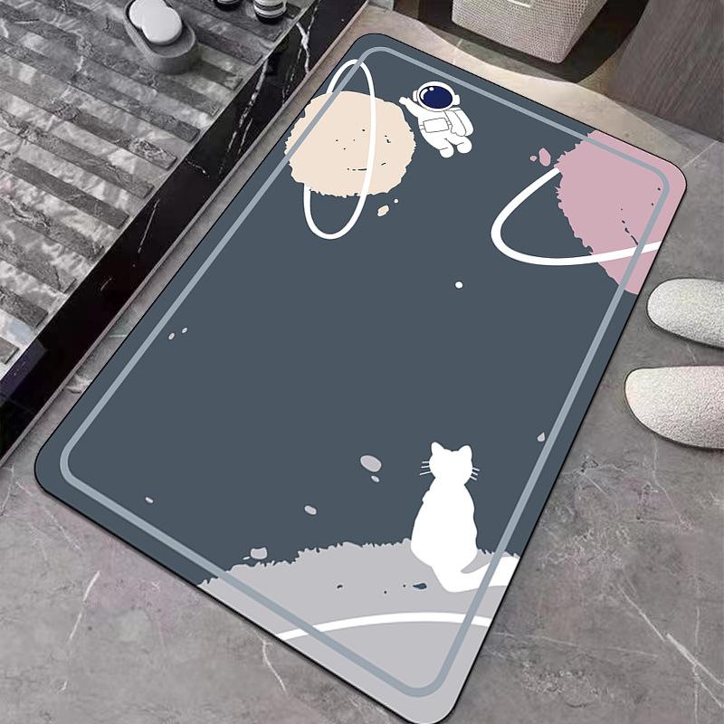 

Новый коврик из диатомовой грязи, домашний коврик из мультфильма, впитывающий коврик для ног, легко чистящийся коврик для ванной комнаты 50*80cm