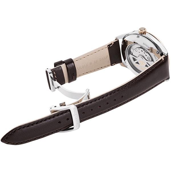 Orient Men's RK-AT0201G (Men's Leather Classic Semi-Skeleton) Round Watch Analog