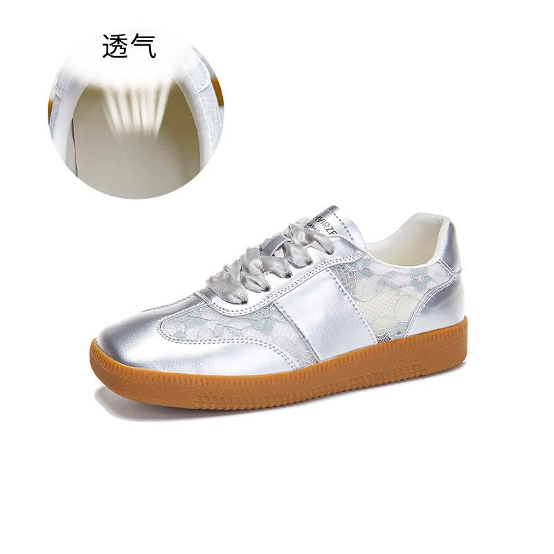 Leather Forrest Gump shoes women's 2025 summer new flat-bottomed breathable casual shoes fashion versatile little white shoes women ins style