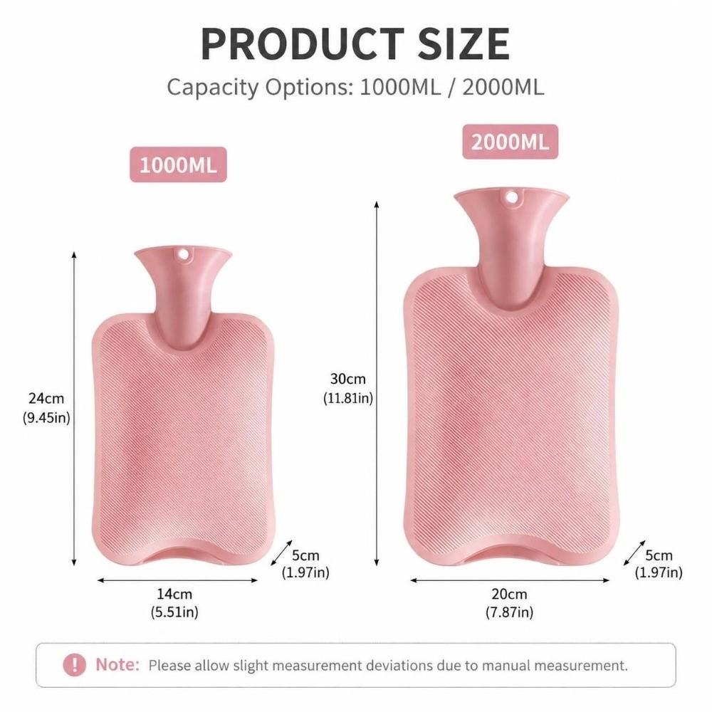1000ml/2000ml Hot Water Bag Leak-proof Warm Compress Heater Durable Hot Water Bottle Home Office