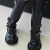 Niche Punk Style Belt Buckle Knight Boots Women's New Big Head Comfortable Thick Heel Spice Girl Long Boots High Boots