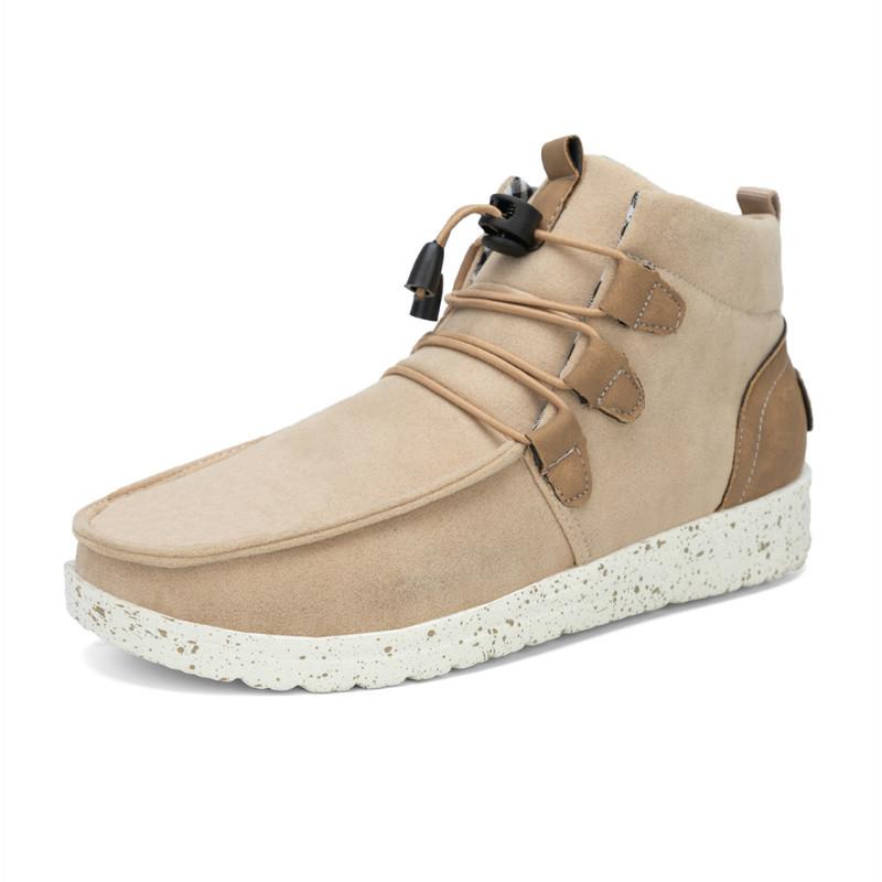 

Осенне-зимние высокие хлопковые ботинки с круглым носком для женщин, повседневная обувь большого размера со шнуровкой, размеры 36-43 43 бежевый