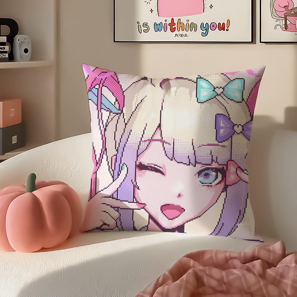 Addictive Satirical Game NNeedy Streamer Overload Cushion Cover Pillowcase Short Plush Invisible zipper Room Sofa Cushion Cover